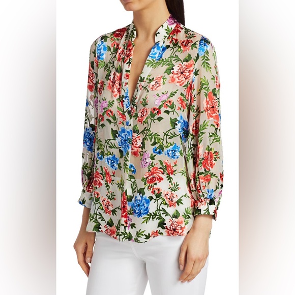 ✨ ALICE + OLIVIA Sheila Gardenia Blouson Sleeve Blouse 🌸 - Picture 7 of 16